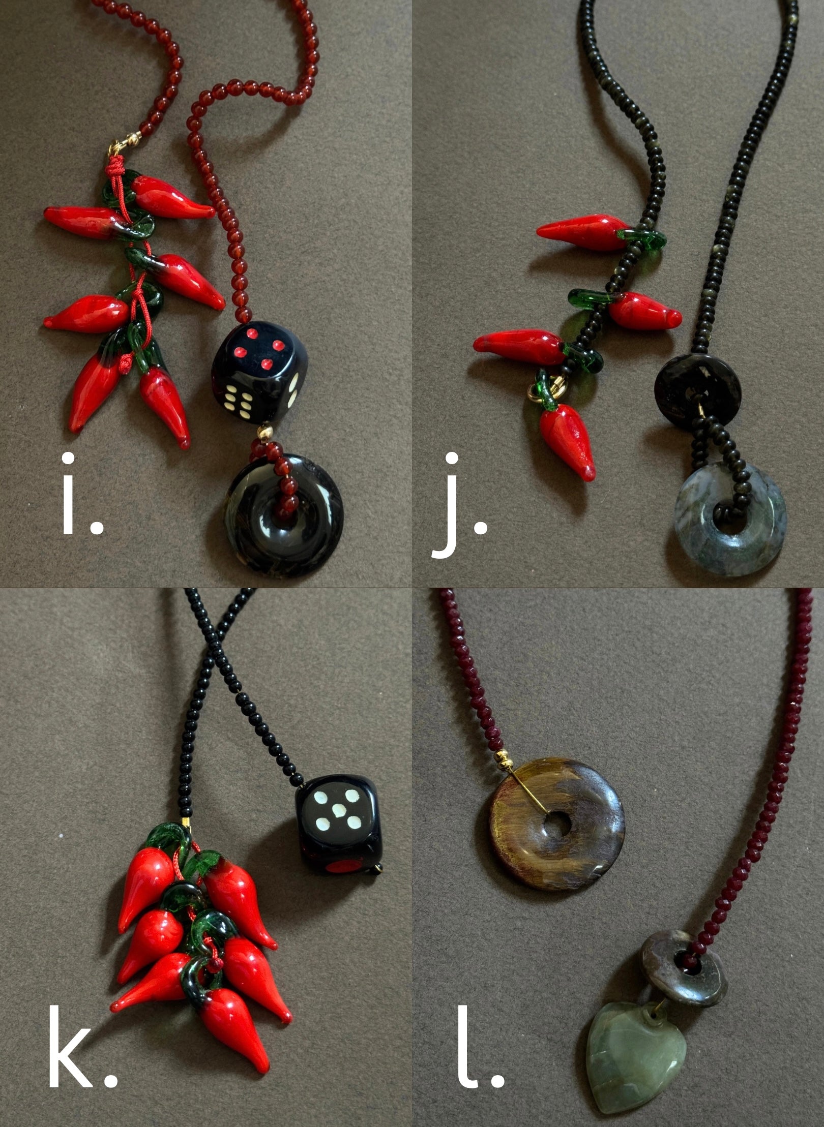 Gemstone bag charms