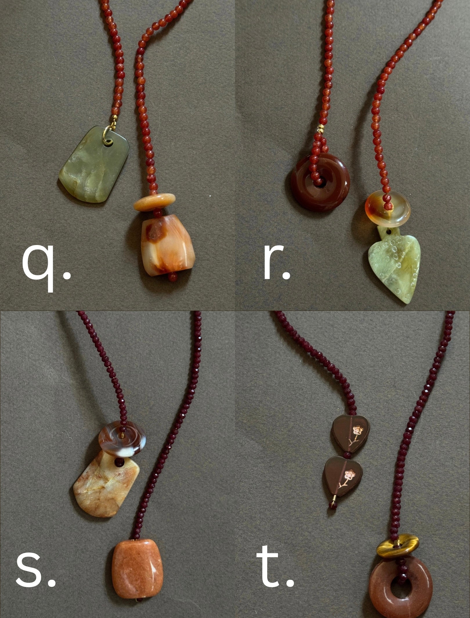 Gemstone bag charms