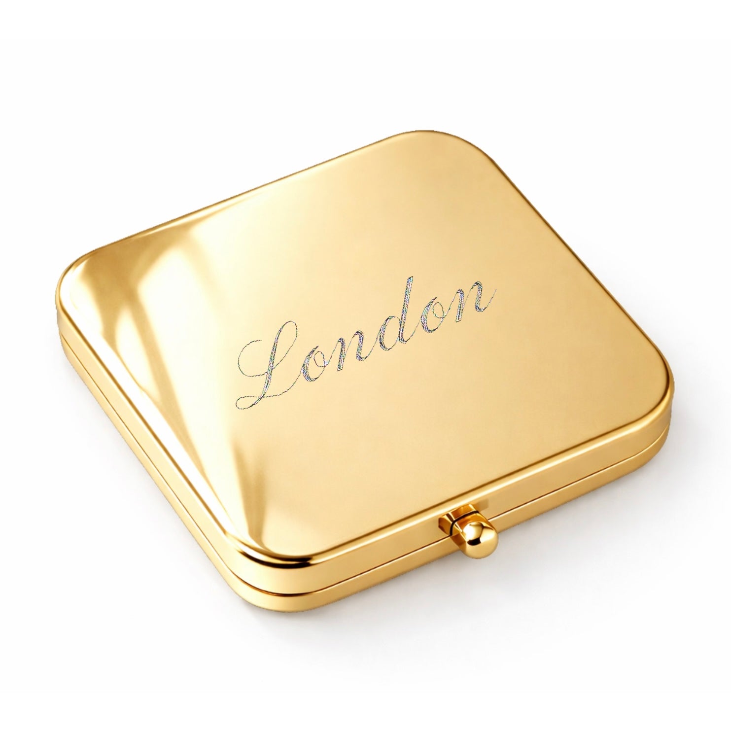 London gold compact mirror