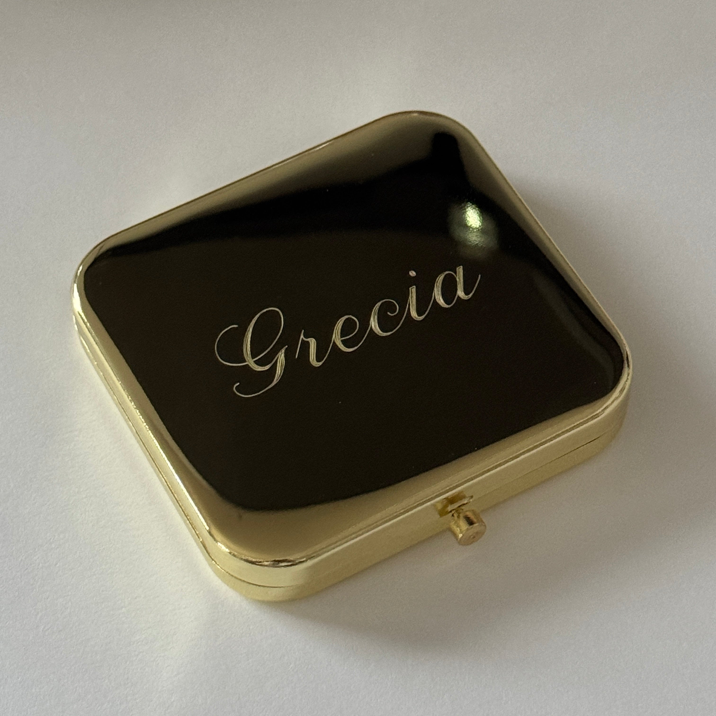 London gold compact mirror