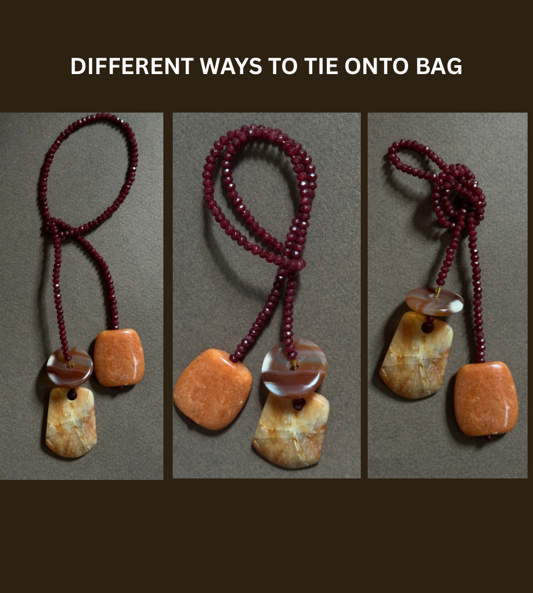 Gemstone bag charms