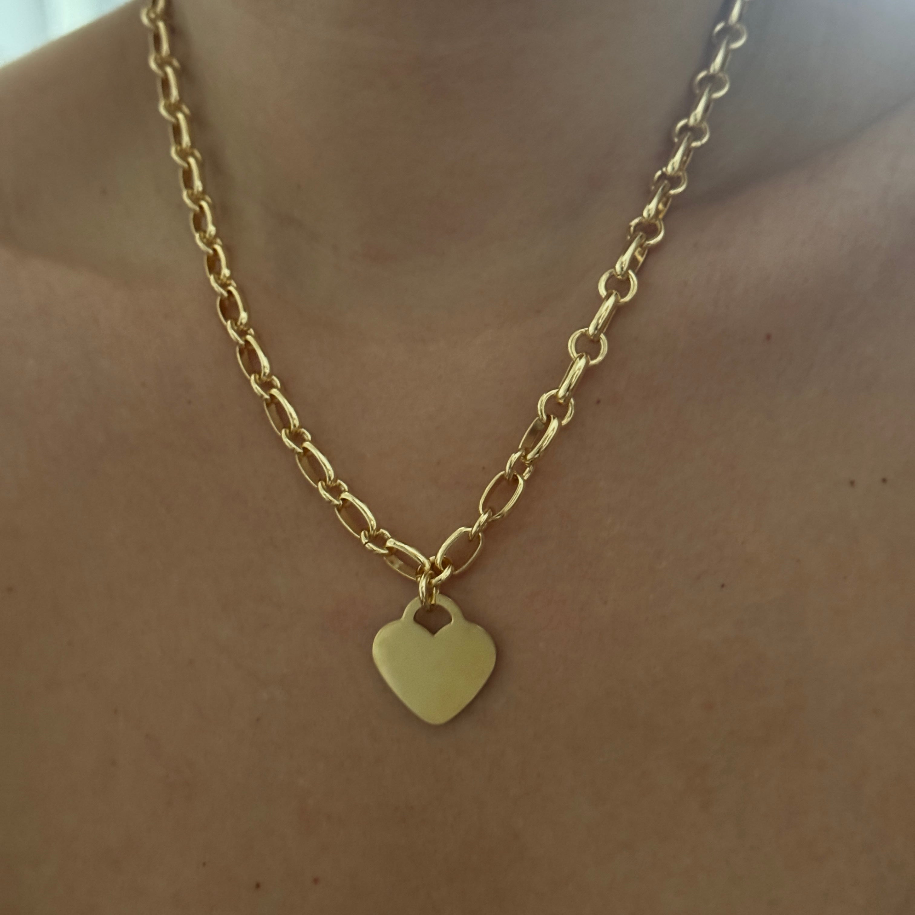 Link heart necklace